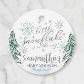 Ein wenig Schneeflocken Winter Baby Dusche Geschenkanhänger (Vorderseite)
