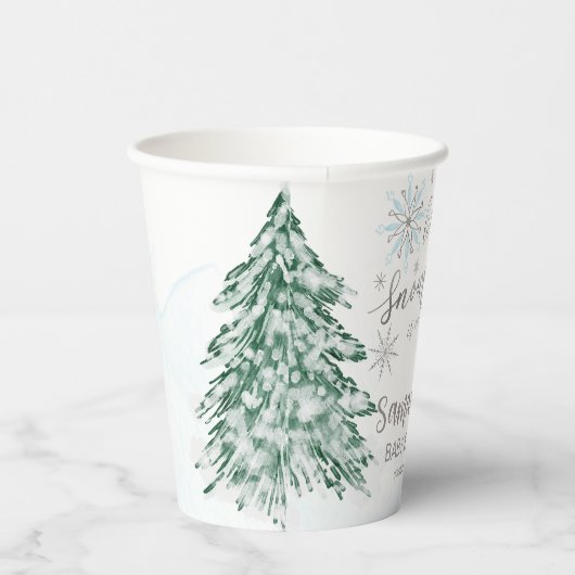 Ein wenig Schneeflocken Winter Baby Dusche Pappbecher (Rechts)