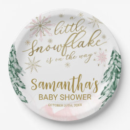 Ein wenig Schneeflocken Winter Baby Dusche Pappteller