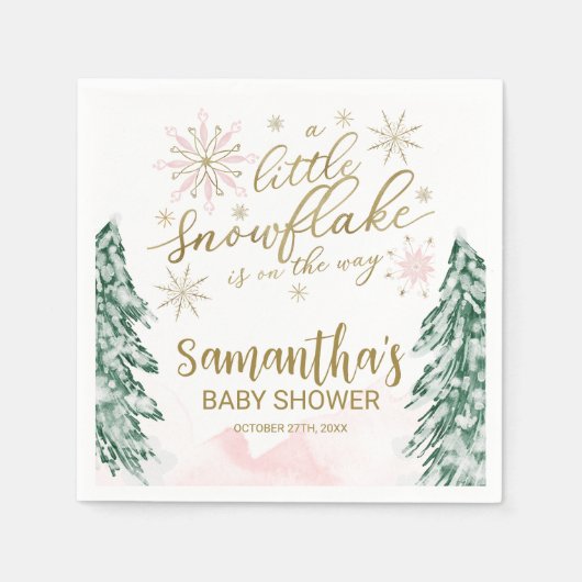 Ein wenig Schneeflocken Winter Baby Dusche Serviette (Vorderseite)