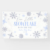 Ein wenig Schneeflocken Winter Blue Baby Dusche Banner (Horizontal)