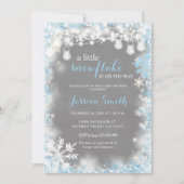 Ein wenig Schneeflocken Winter Boy Baby Dusche Einladung (Vorderseite)