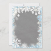 Ein wenig Schneeflocken Winter Boy Baby Dusche Einladung (Rückseite)