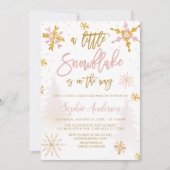 Ein wenig Schneeflocken Winterdusche Einladung (Vorderseite)