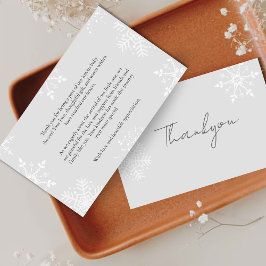 Ein wenig Snowflake Baby Dusche grau Thankyou Dankeskarte