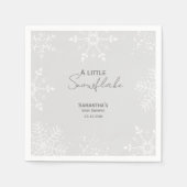 Ein wenig Snowflake Babydusche grau Serviette (Vorderseite)