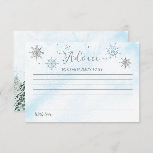 Ein wenig Snowflake Blue Baby Duschberatung Karten (Vorne/Hinten)