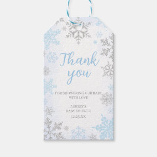 Ein wenig Snowflake Blue Baby Duschvorspeise Tags Geschenkanhänger