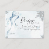 Ein wenig Snowflake Blue Bow Glitzer Babydusche Begleitkarte (Vorderseite)
