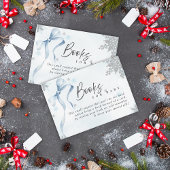 Ein wenig Snowflake Blue Bow Glitzer Babydusche Begleitkarte