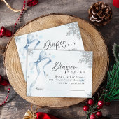 Ein wenig Snowflake Blue Bow Glitzer Babydusche Begleitkarte