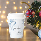 Ein wenig Snowflake Blue Bow Glitzer Babydusche Pappbecher