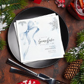 Ein wenig Snowflake Blue Bow Glitzer Babydusche Serviette