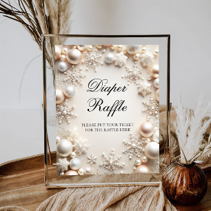 Ein wenig Snowflake Boho Baby Duschdusche Windeln Poster