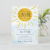 Ein wenig Sonnenschein Baby Babydusche Einladung (Stehend Vorderseite)