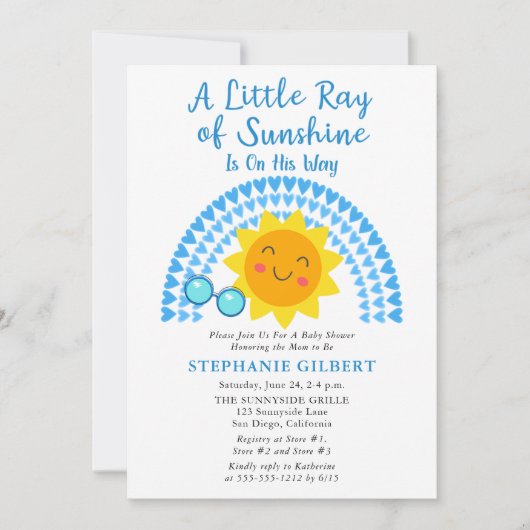 Ein wenig Sonnenschein-Baby-Dusche Einladung (Vorderseite)