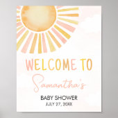 Ein wenig Sonnenschein-Baby-Dusche Willkommen Poster (Vorne)