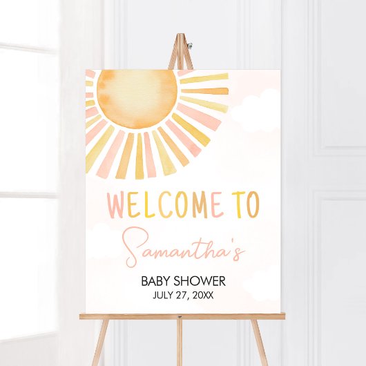 Ein wenig Sonnenschein-Baby-Dusche Willkommen Poster