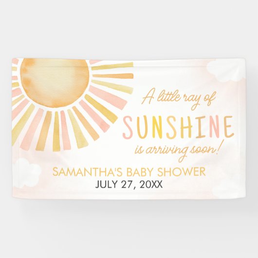 Ein wenig Sonnenschein-Babydusche Banner (Horizontal)
