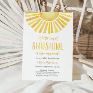 Ein wenig Sonnenschein-Babydusche Einladung