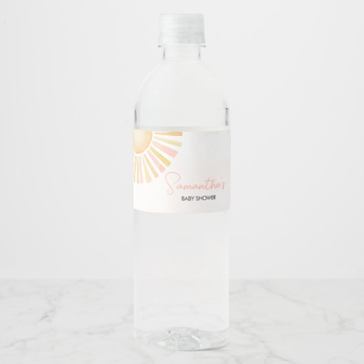 Ein wenig Sonnenschein-Babydusche Wasserflaschenetikett (Vorderseite)