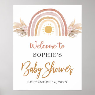 Ein wenig Sonnenschein Boho Rainbow Begrüßungszeic Poster