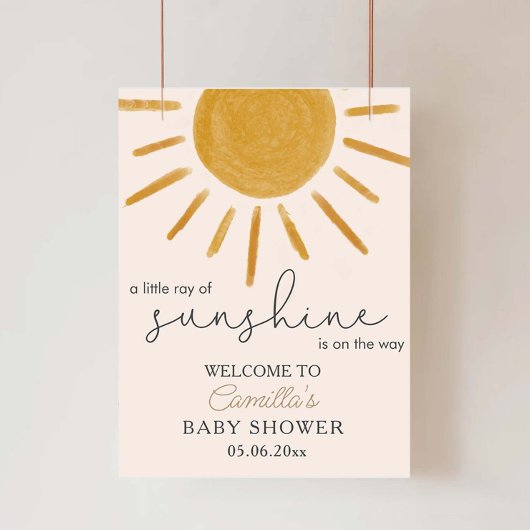 Ein wenig Sonnenschein Boho Sun Babydusche Poster