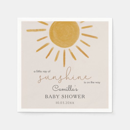 Ein wenig Sonnenschein Boho Sun Babydusche Serviette (Vorderseite)