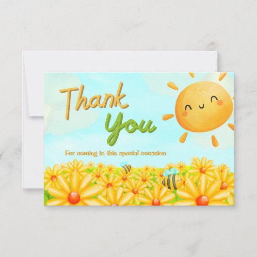Ein wenig Sonnenschein - Danke Karte (Vorderseite)