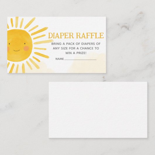 Ein wenig Sonnenschein-Duschkabine-Windeln-Windeln Begleitkarte (Vorne/Hinten)