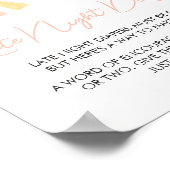 Ein wenig Sonnenschein für späte Nachttaucher Poster (Ecke)