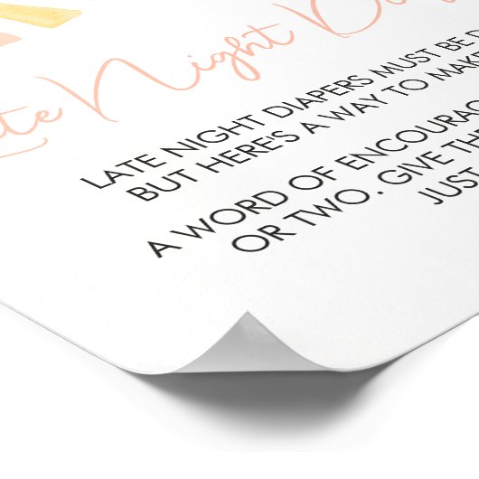 Ein wenig Sonnenschein für späte Nachttaucher Poster (Ecke)