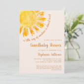 Ein wenig Sonnenschein, Grandma Baby Dusche Einladung (Stehend Vorderseite)