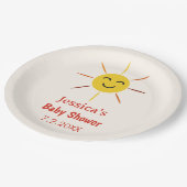 Ein wenig Sonnenschein, individuelle Babydusche Pappteller (Schrägansicht)