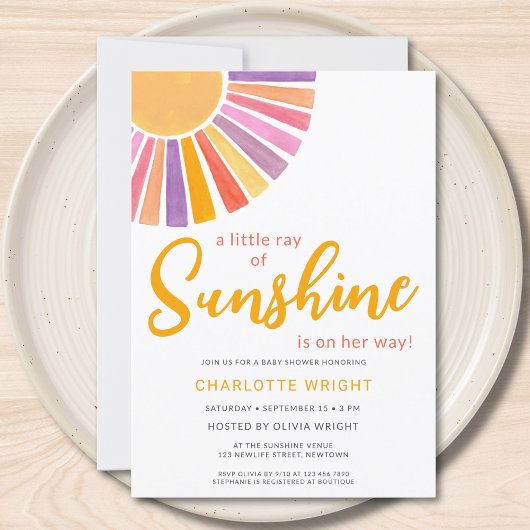 Ein wenig Sonnenschein-Mädchen-Dusche Einladung