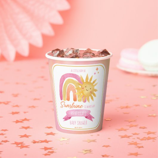 Ein wenig Sonnenschein-Mädchen-Dusche Pappbecher (Insitu)