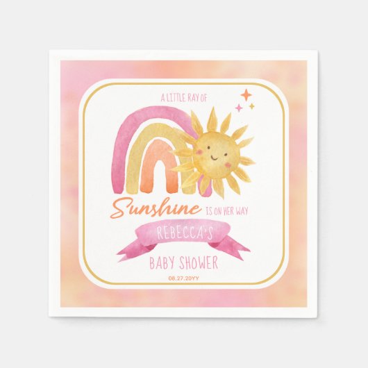 Ein wenig Sonnenschein-Mädchen-Dusche Serviette (Vorderseite)