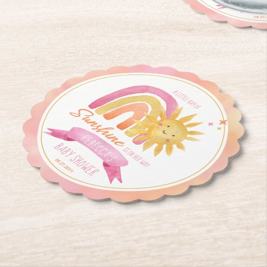 Ein wenig Sonnenschein-Mädchen-Dusche Untersetzer (angewinkelt)