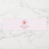 Ein wenig Sonnenschein, Pink-Sonnendusche Wasserflaschenetikett (Einzelnes Label)