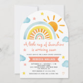 Ein wenig Sonnenschein Rainbow Arch Baby Dusche Einladung (Vorderseite)