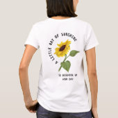 Ein wenig Sonnenschein, weißes Sonnenblumen T-Shirt (Rückseite)