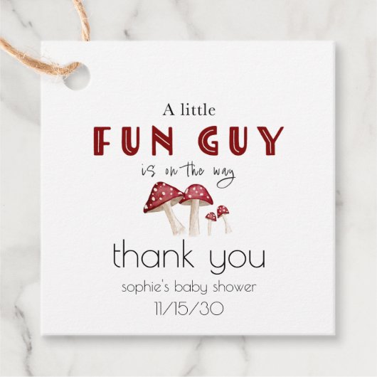 Ein wenig Spaß Typ Aquarell Mushroom Kinderdusche Geschenkanhänger (Vorderseite)