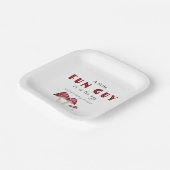 Ein wenig Spaß Typ Red Mushroom Boy Baby Dusche Pappteller (Gewinkelt)