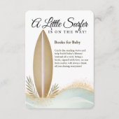 Ein wenig Surfer Minimalistisch Gold Baby Dusche Begleitkarte (Vorderseite)