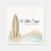 Ein wenig Surfer Minimalistisch Gold Baby Dusche Serviette (Vorderseite)