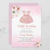 Ein wenig süß rosa Kleidung Girl Baby Dusche Einladung (Vorne/Hinten)