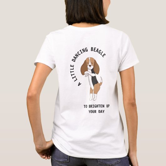 Ein wenig tanzender Beagle weiß T-Shirt (Rückseite)
