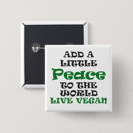 Ein weniger veganer Friedensknopf Button (Vorne & Hinten)