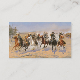 Ein Wettlauf um Holz von Frederick Remington Visitenkarte