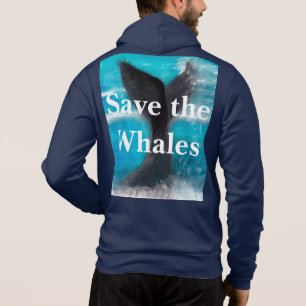 Ein Whale Schwanz - Rett der Whales Navy Blue Hoodie